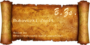 Bukovszki Zsolt névjegykártya